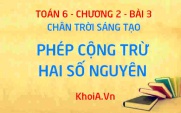 Phép cộng và phép trừ hai số nguyên, tính chất của phép cộng...